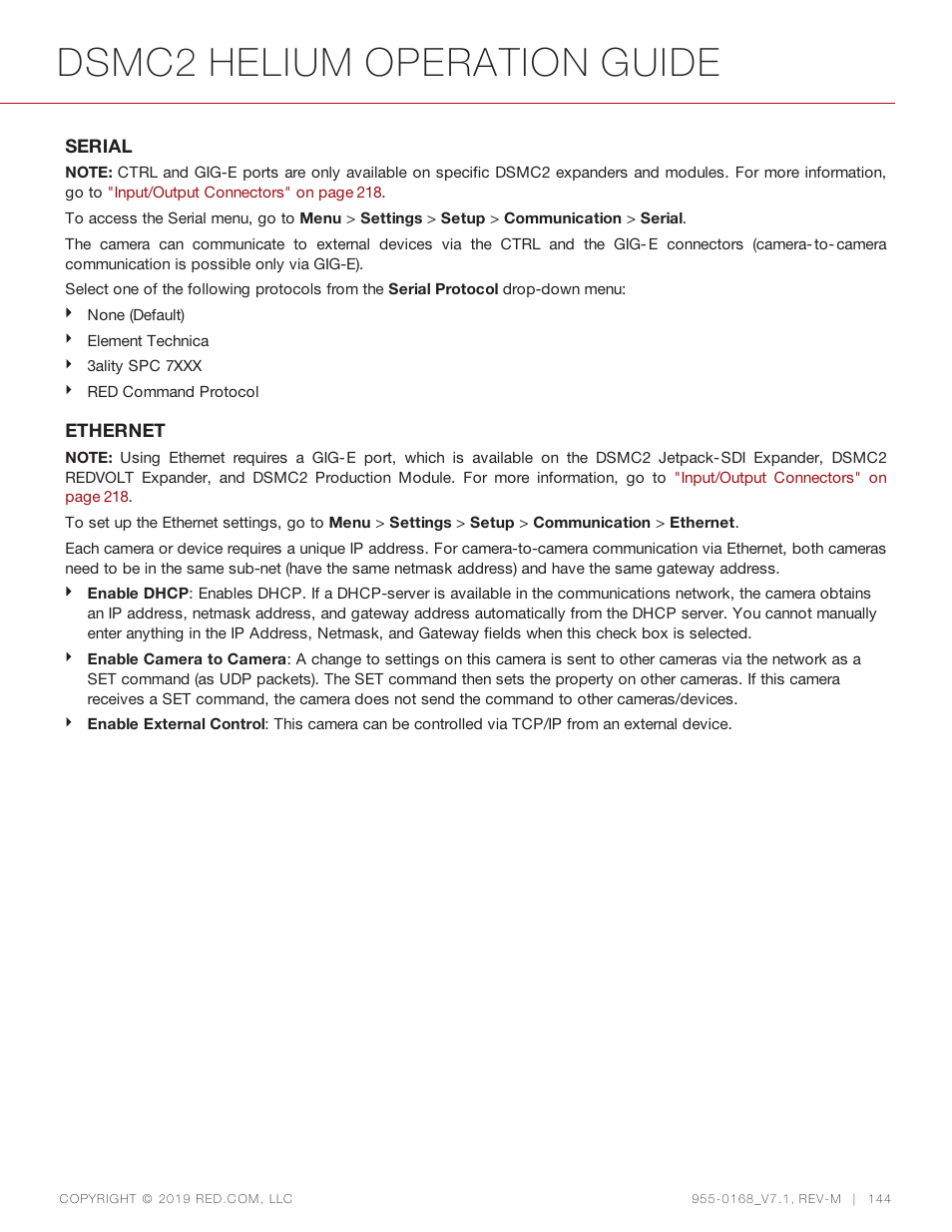 Dsmc2 helium operation guide | RED DIGITAL CINEMA DSMC2 BRAIN with HELIUM 8K S35 Sensor (2018 Unified DSMC2 Lineup) User Manual | Page 144 / 266