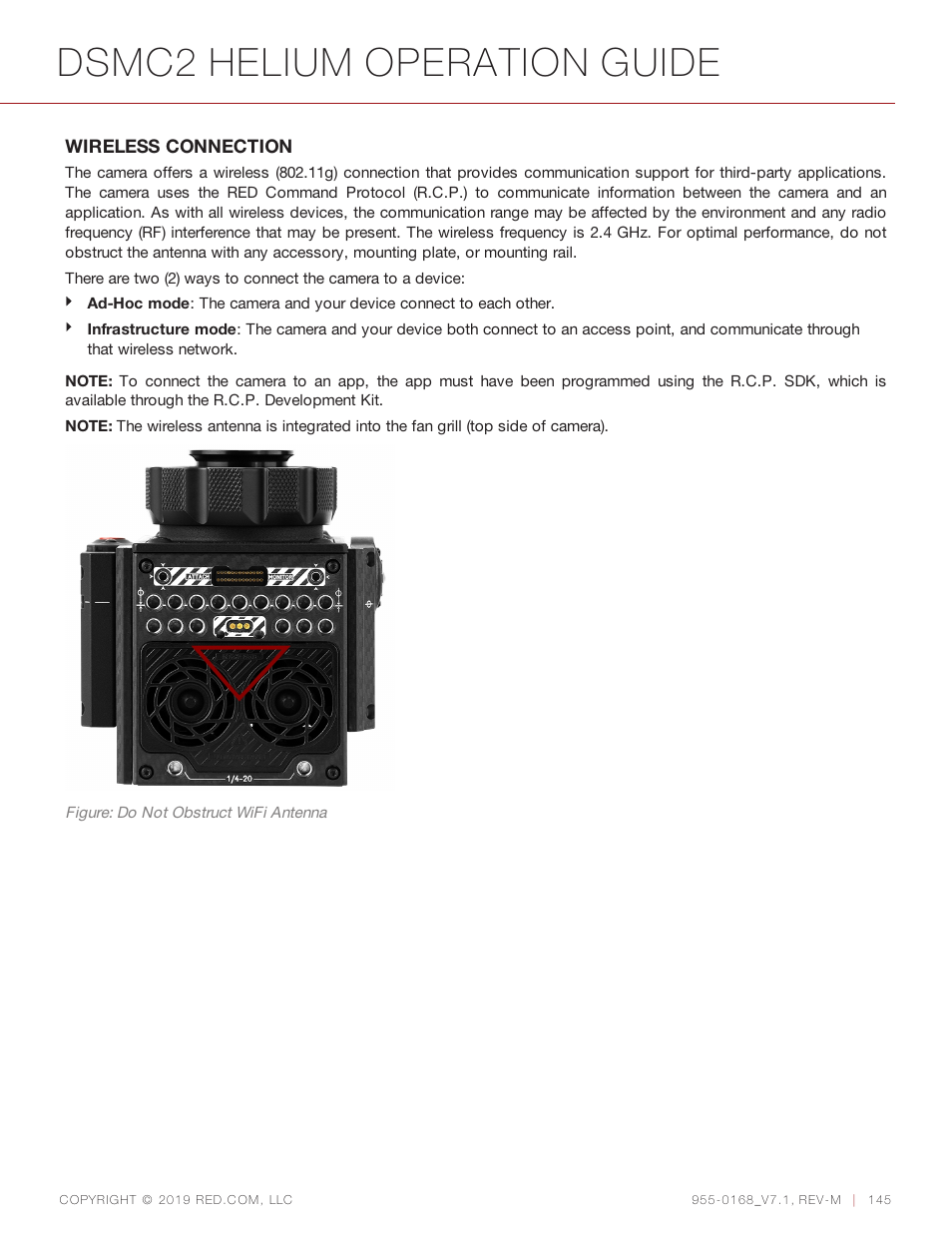 Dsmc2 helium operation guide | RED DIGITAL CINEMA DSMC2 BRAIN with HELIUM 8K S35 Sensor (2018 Unified DSMC2 Lineup) User Manual | Page 145 / 266
