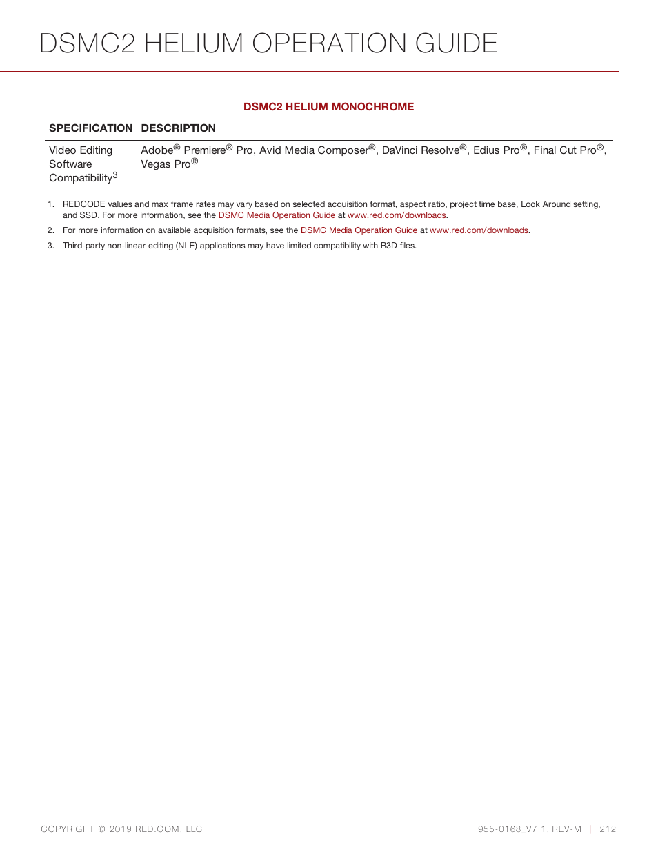Dsmc2 helium operation guide | RED DIGITAL CINEMA DSMC2 BRAIN with HELIUM 8K S35 Sensor (2018 Unified DSMC2 Lineup) User Manual | Page 212 / 266