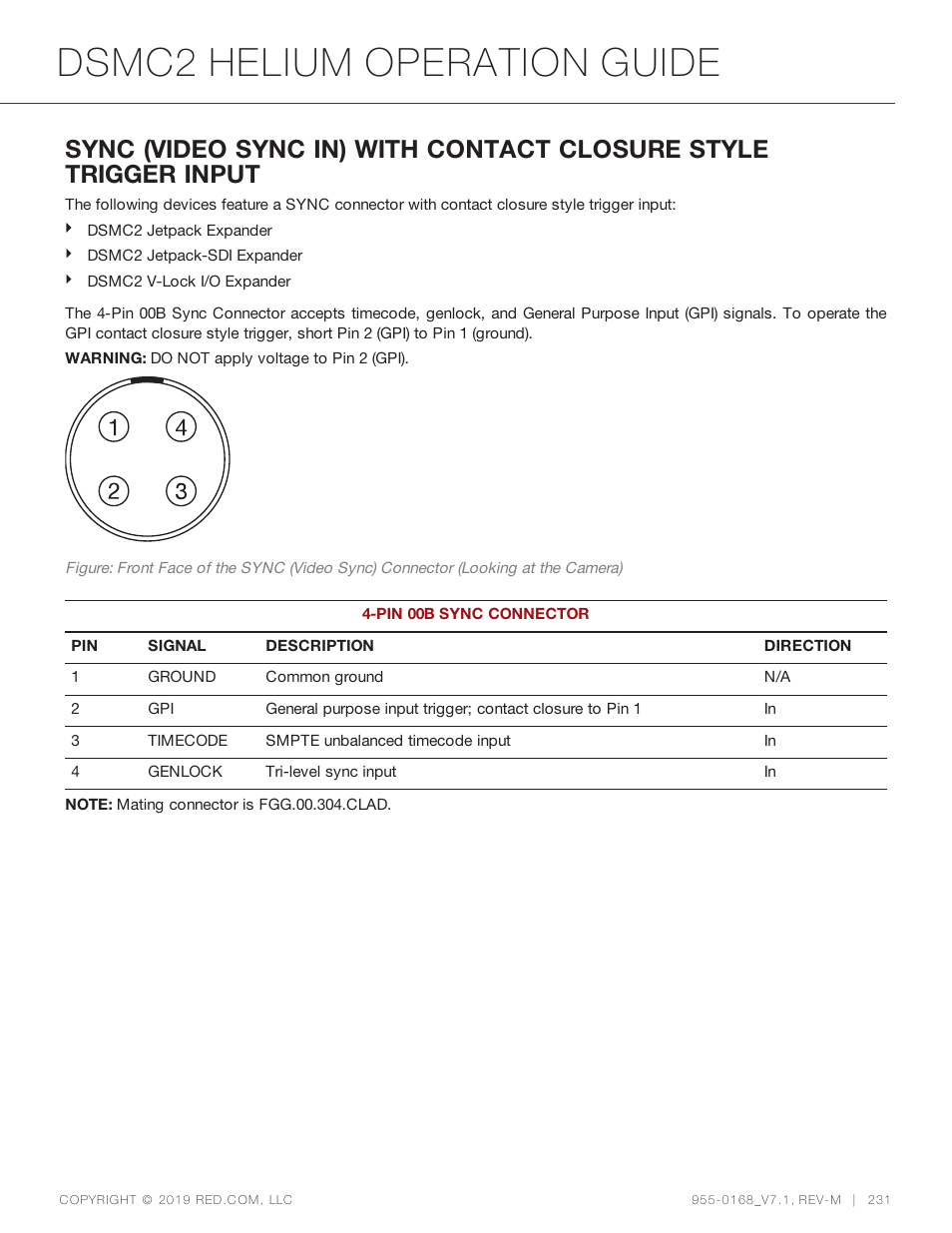Dsmc2 helium operation guide | RED DIGITAL CINEMA DSMC2 BRAIN with HELIUM 8K S35 Sensor (2018 Unified DSMC2 Lineup) User Manual | Page 231 / 266