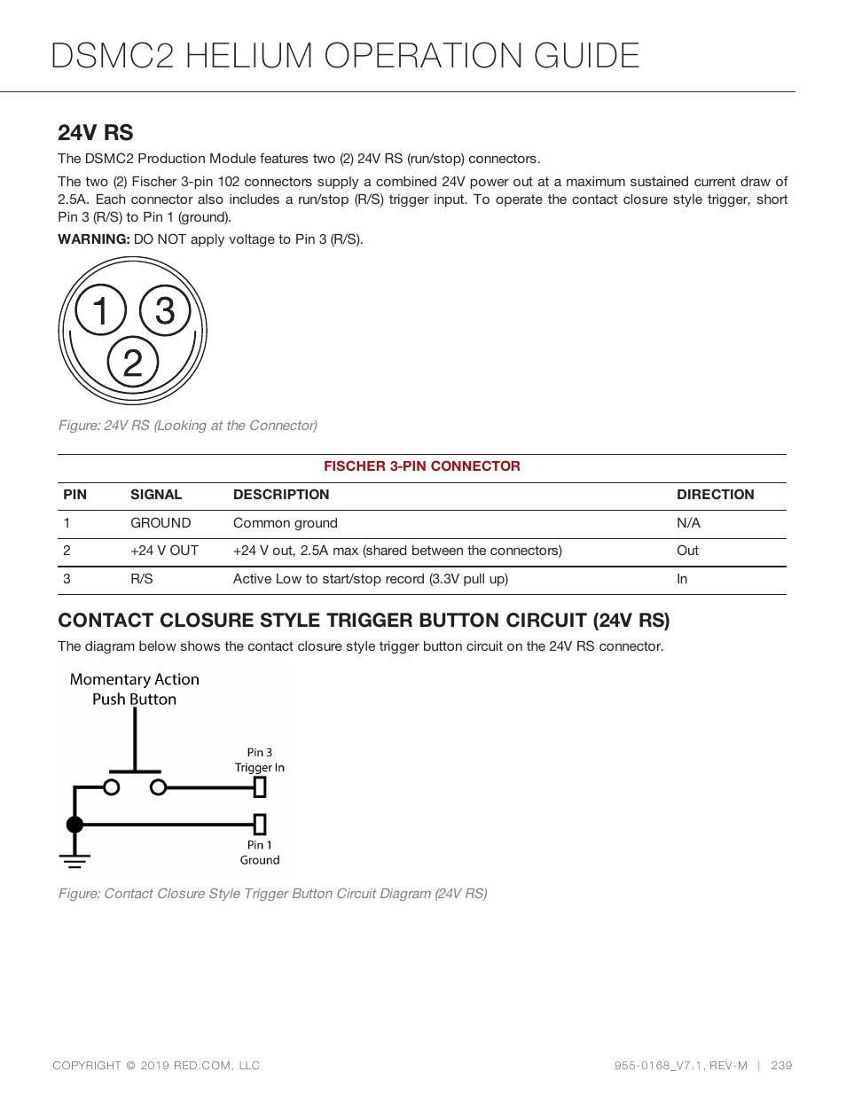 Dsmc2 helium operation guide, 24v rs | RED DIGITAL CINEMA DSMC2 BRAIN with HELIUM 8K S35 Sensor (2018 Unified DSMC2 Lineup) User Manual | Page 239 / 266