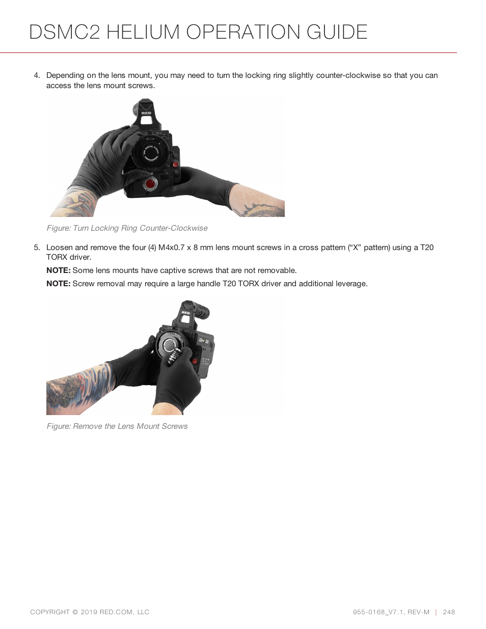 Dsmc2 helium operation guide | RED DIGITAL CINEMA DSMC2 BRAIN with HELIUM 8K S35 Sensor (2018 Unified DSMC2 Lineup) User Manual | Page 248 / 266