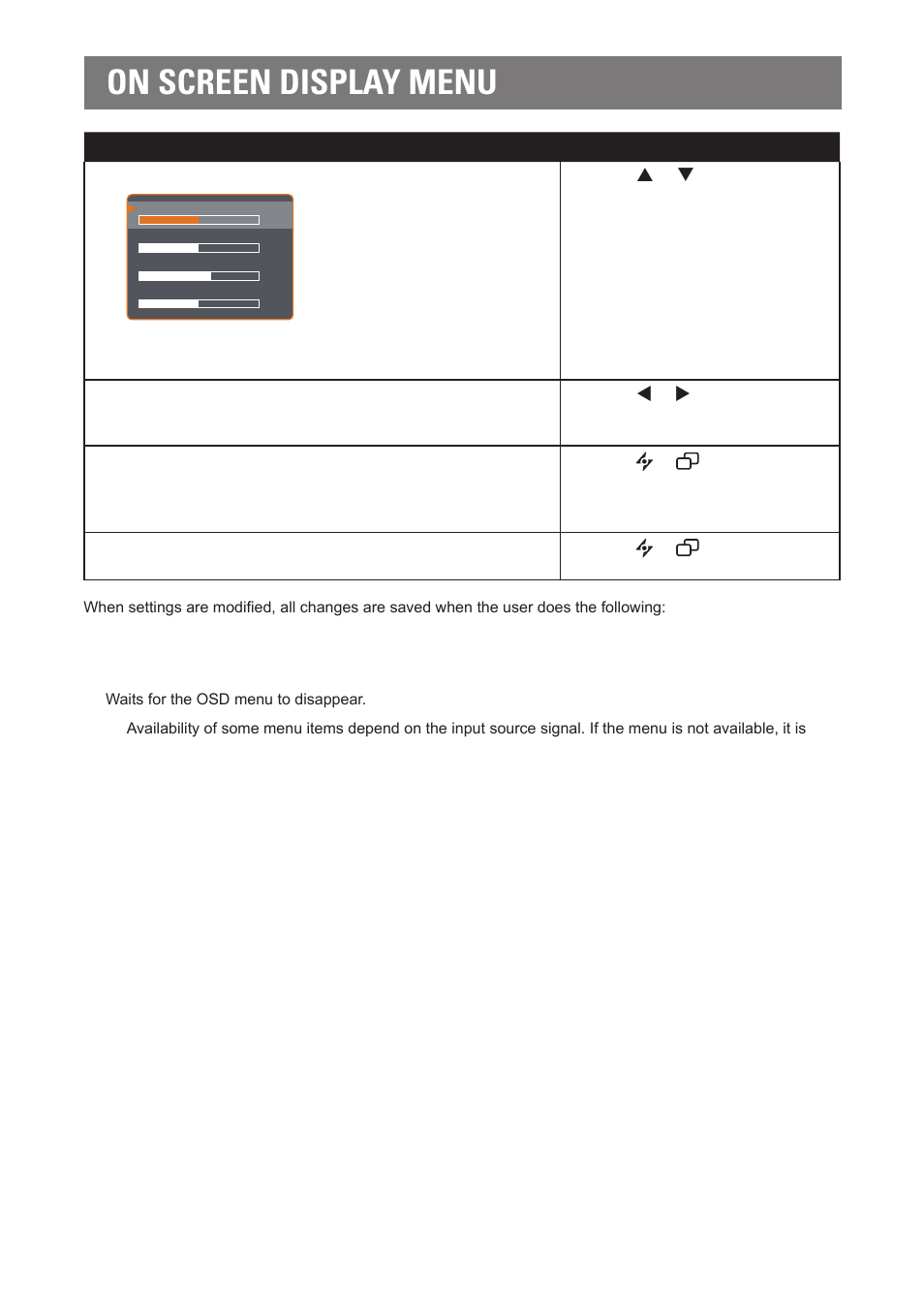 On screen display menu | AG Neovo DR-22G 22" Full HD Dental Monitor (White) User Manual | Page 35 / 64