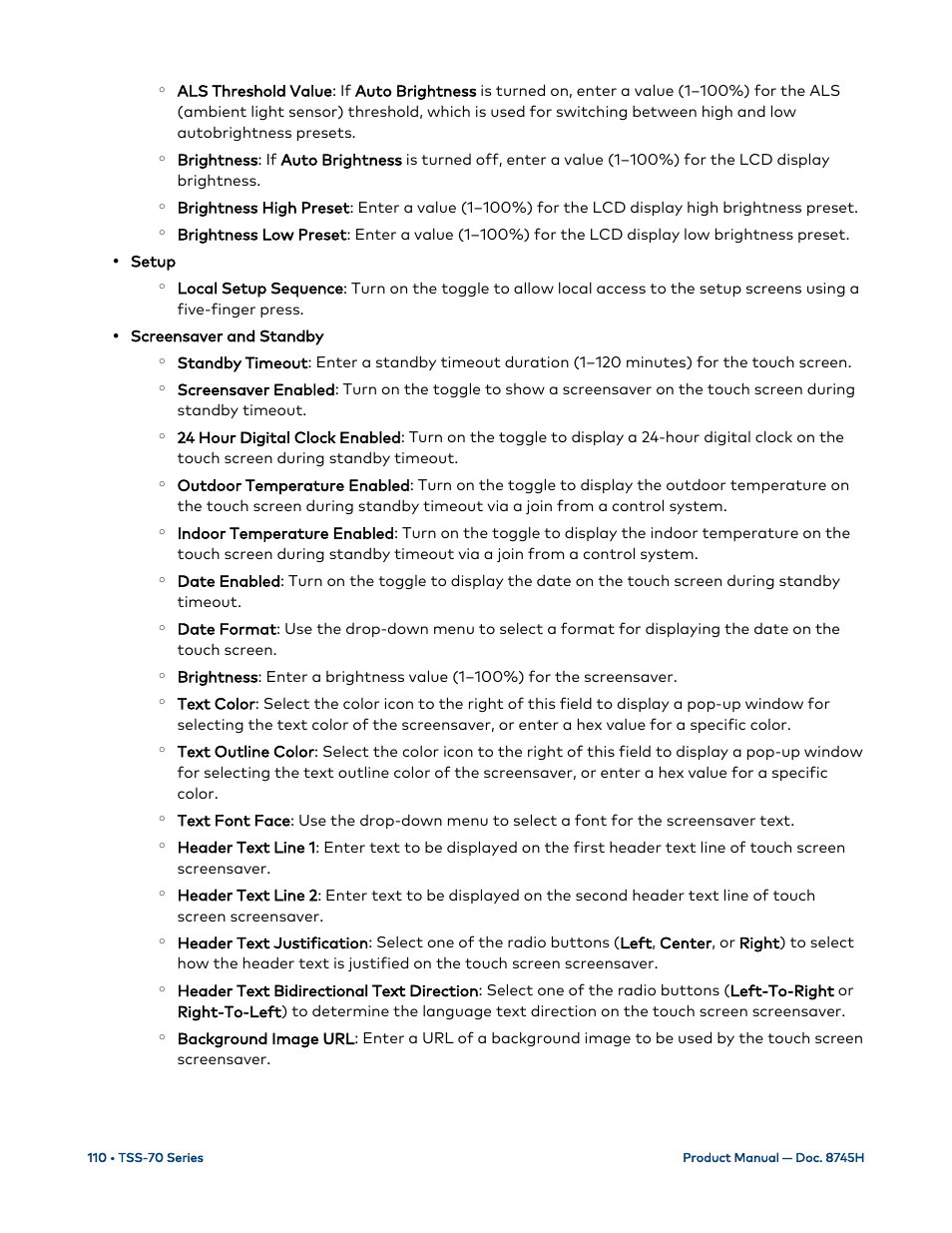 Crestron electronic 7" Room Scheduling Touchscreen with Light Bar for Rooms (Black Smooth) User Manual | Page 114 / 143
