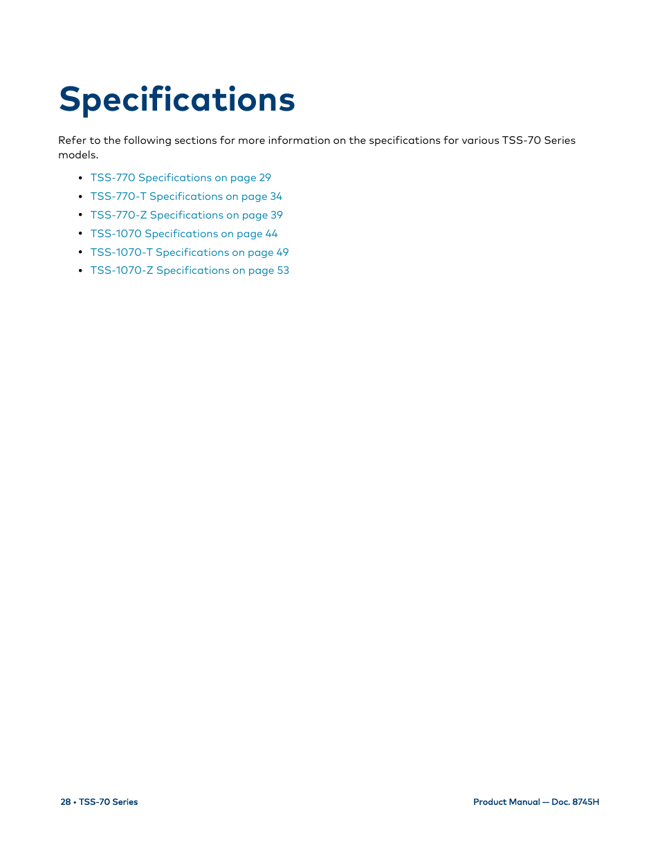 Specifications | Crestron electronic 7" Room Scheduling Touchscreen with Light Bar for Rooms (Black Smooth) User Manual | Page 32 / 143