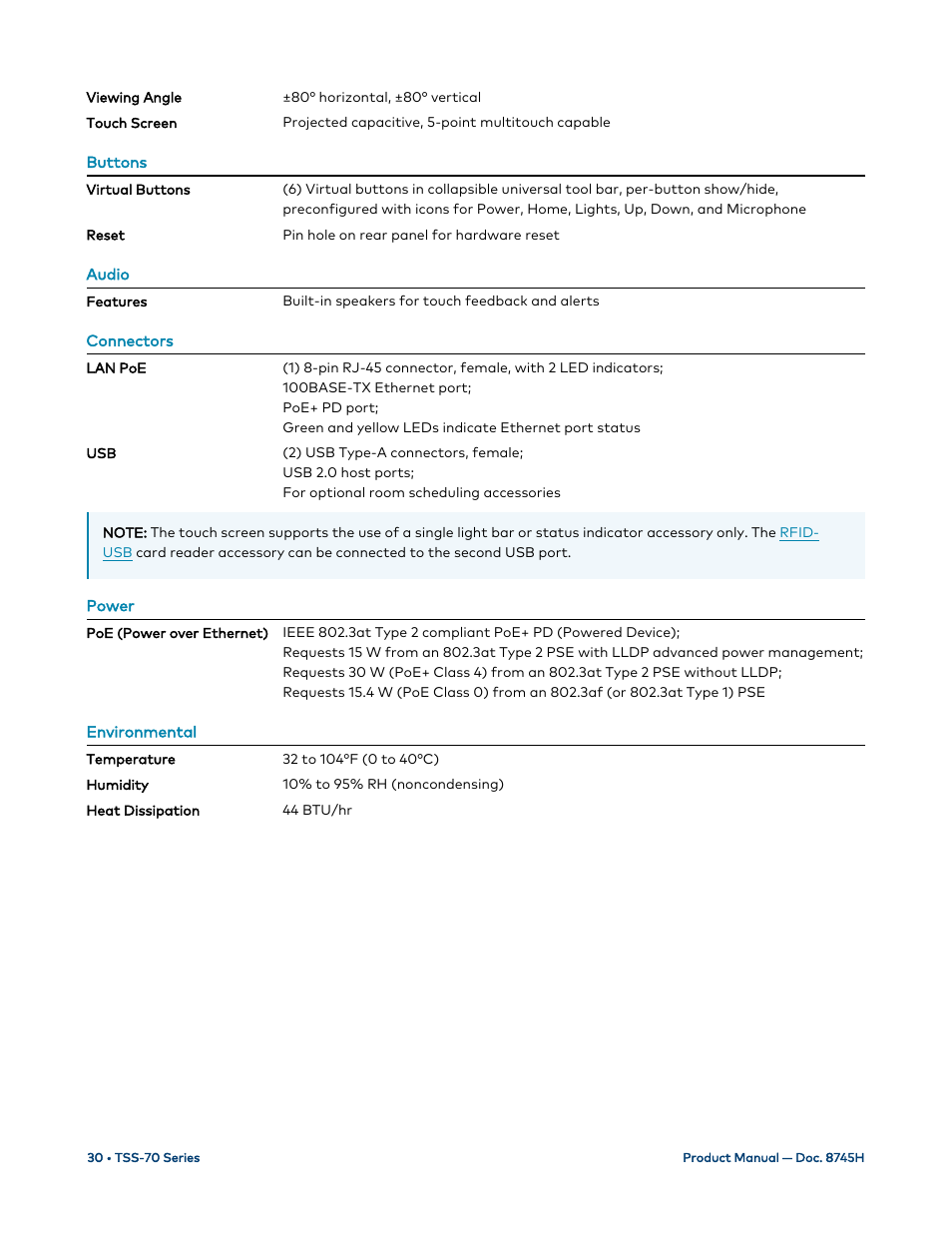 Crestron electronic 7" Room Scheduling Touchscreen with Light Bar for Rooms (Black Smooth) User Manual | Page 34 / 143