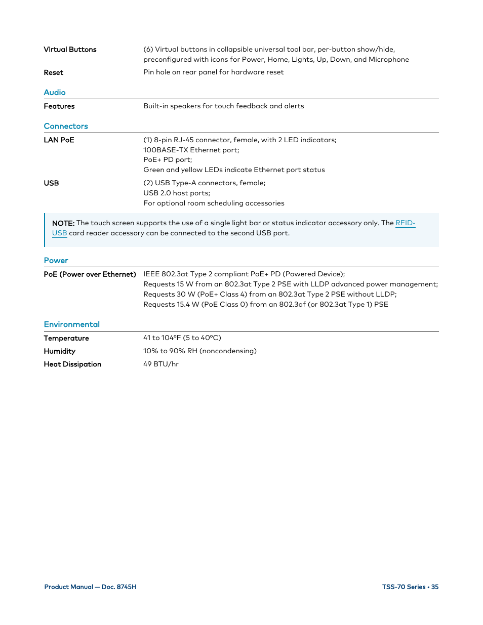 Crestron electronic 7" Room Scheduling Touchscreen with Light Bar for Rooms (Black Smooth) User Manual | Page 39 / 143