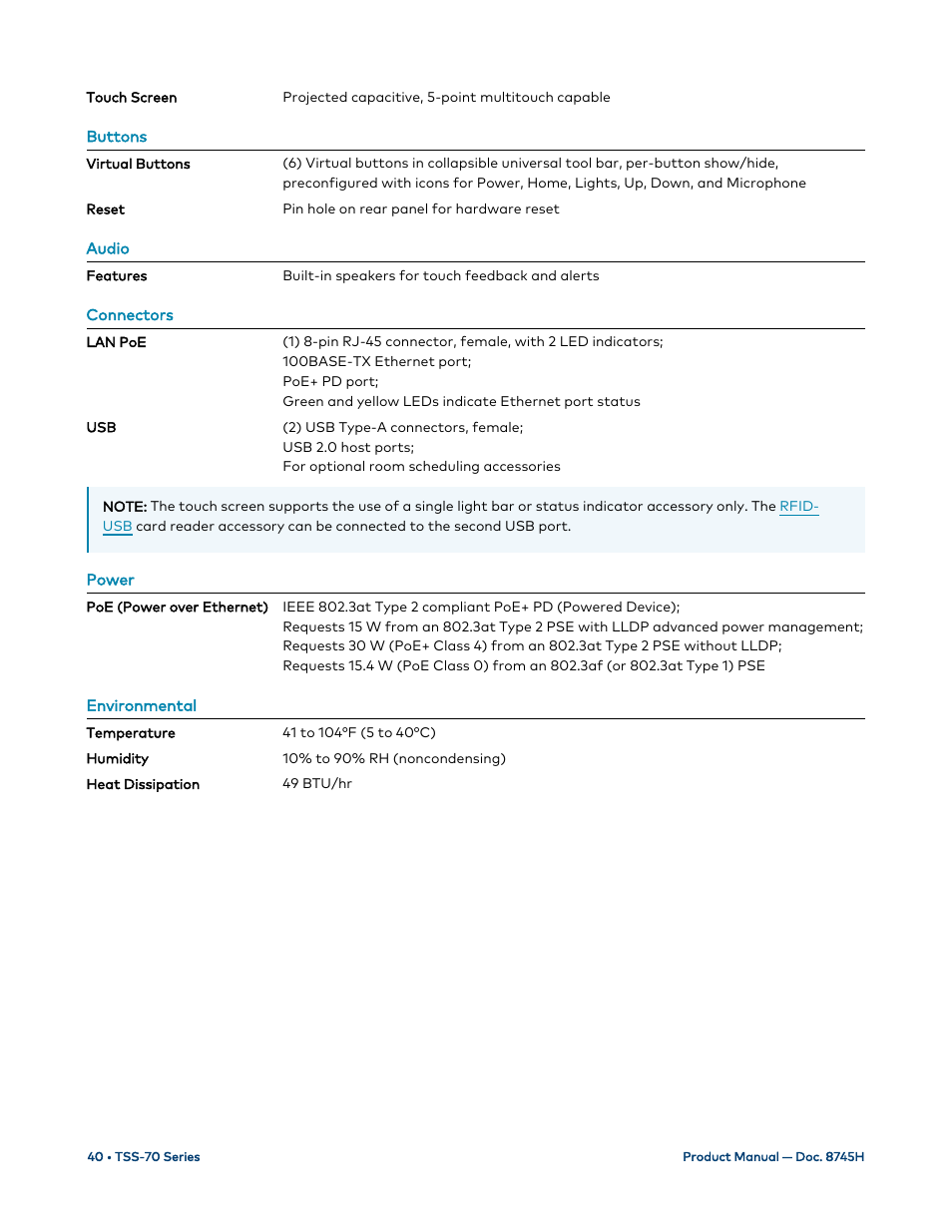 Crestron electronic 7" Room Scheduling Touchscreen with Light Bar for Rooms (Black Smooth) User Manual | Page 44 / 143