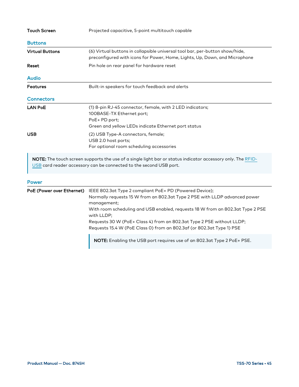 Crestron electronic 7" Room Scheduling Touchscreen with Light Bar for Rooms (Black Smooth) User Manual | Page 49 / 143