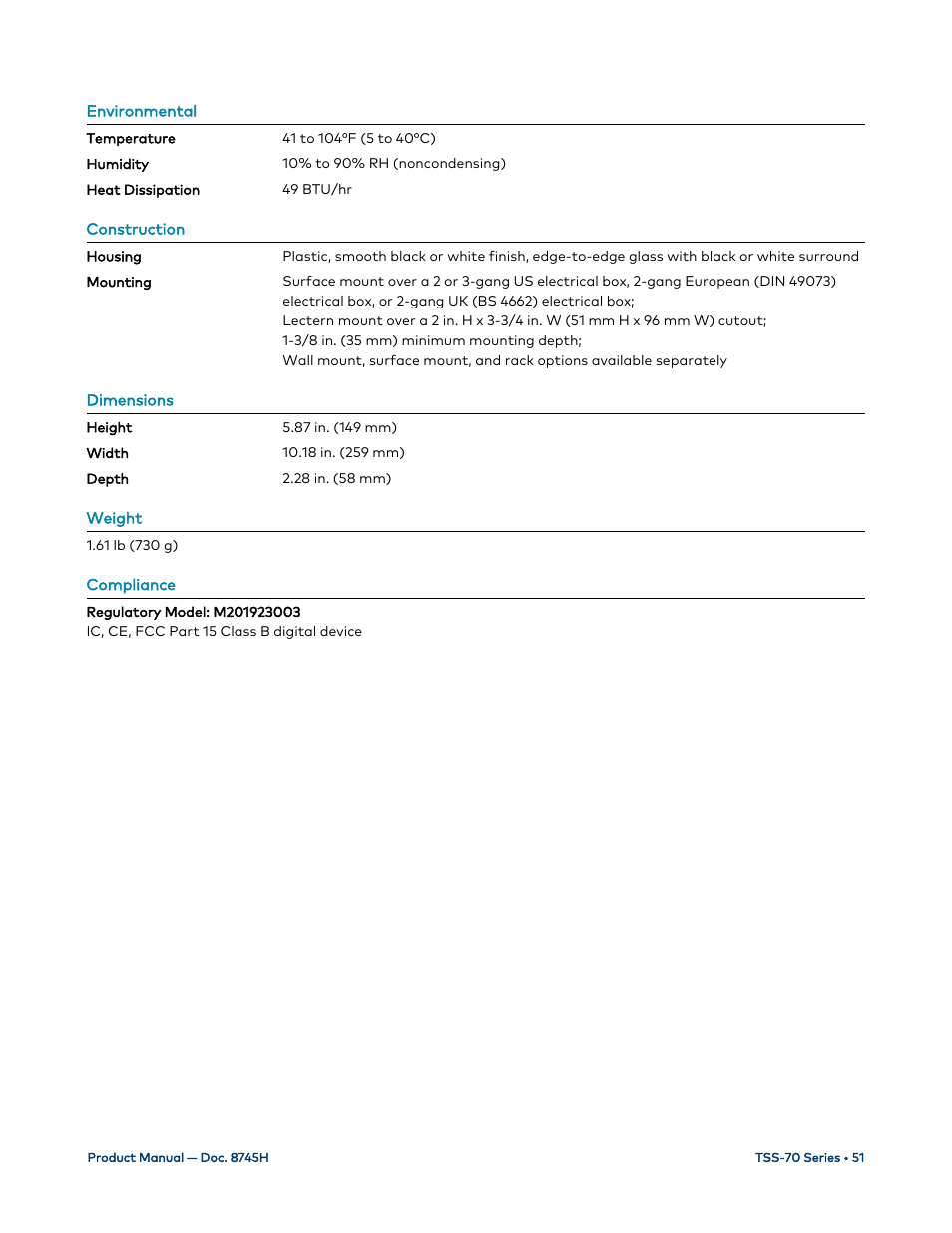 Crestron electronic 7" Room Scheduling Touchscreen with Light Bar for Rooms (Black Smooth) User Manual | Page 55 / 143