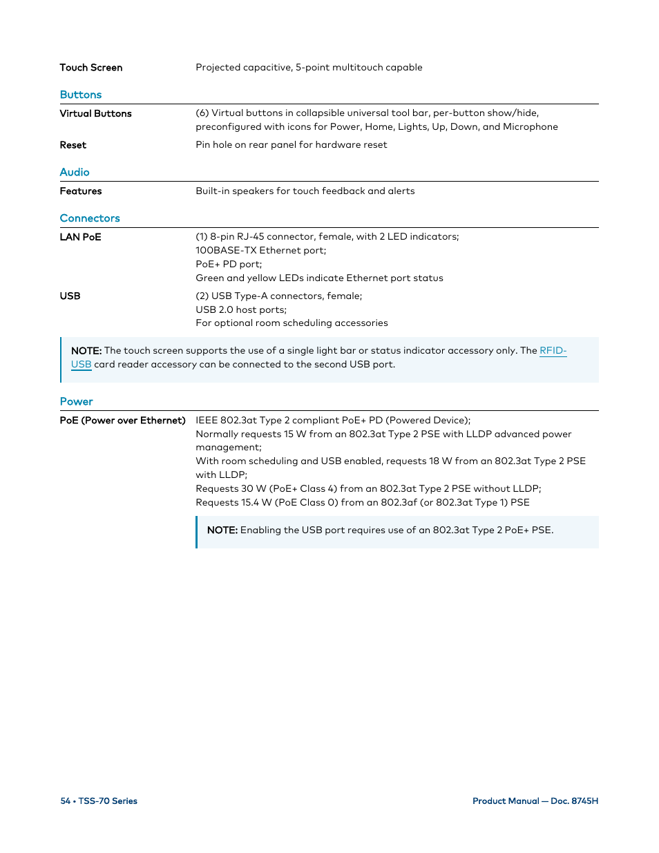 Crestron electronic 7" Room Scheduling Touchscreen with Light Bar for Rooms (Black Smooth) User Manual | Page 58 / 143