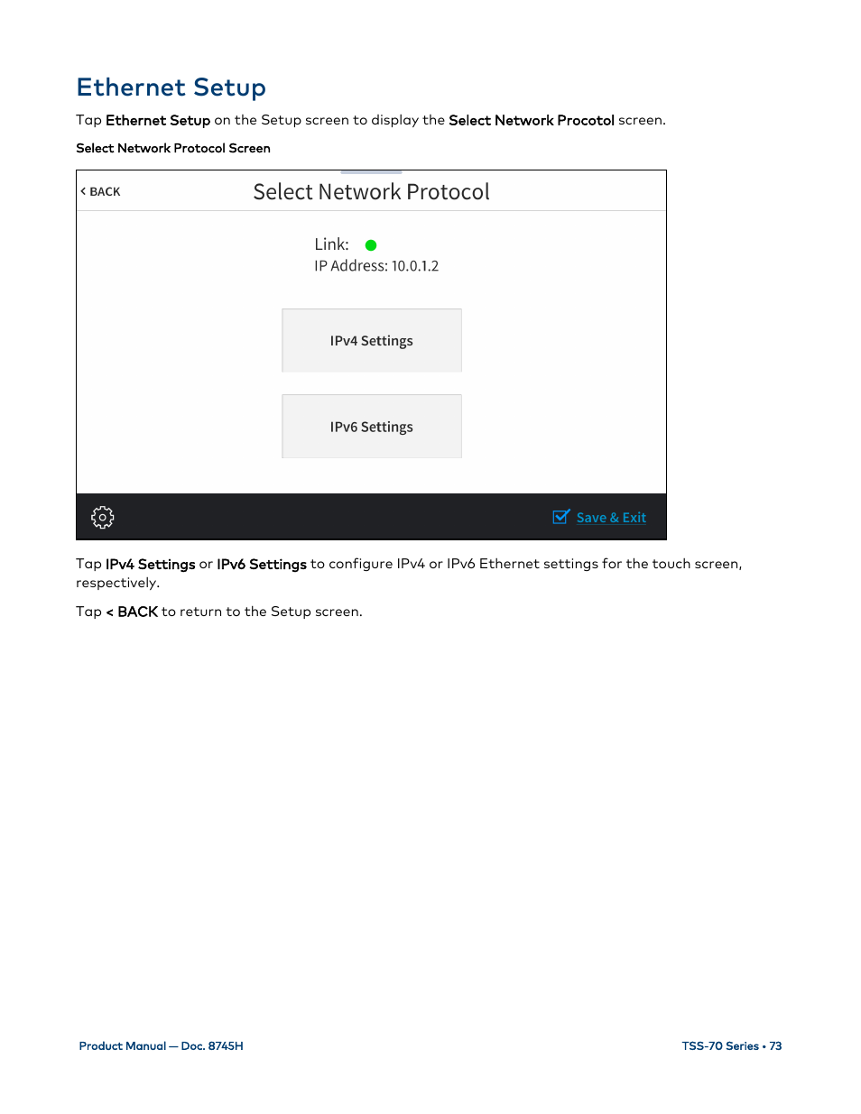 Ethernet setup | Crestron electronic 7" Room Scheduling Touchscreen with Light Bar for Rooms (Black Smooth) User Manual | Page 77 / 143