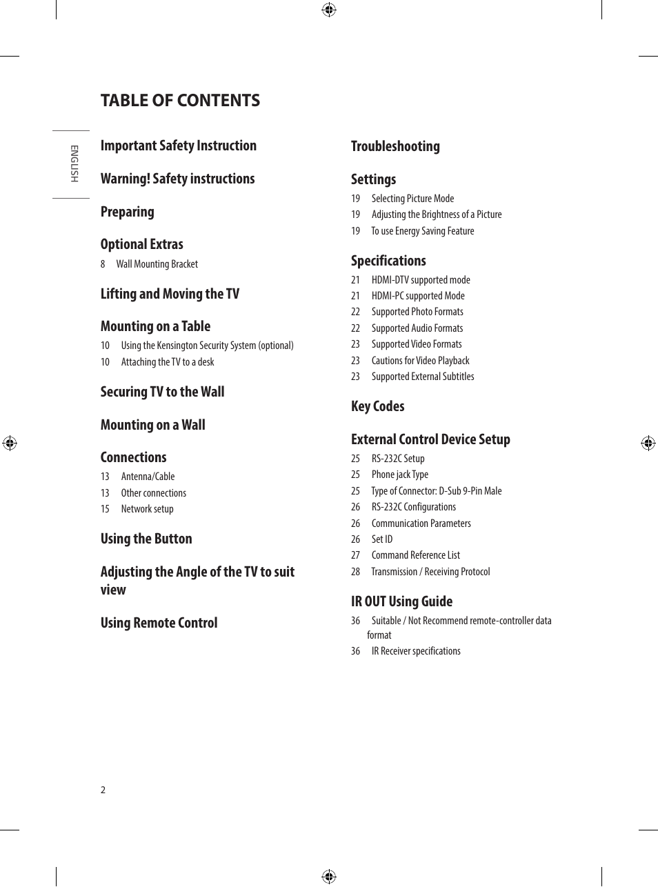 LG UN570H Series 55" UHD 4K HDR Commercial Hospitality TV User Manual | Page 14 / 56