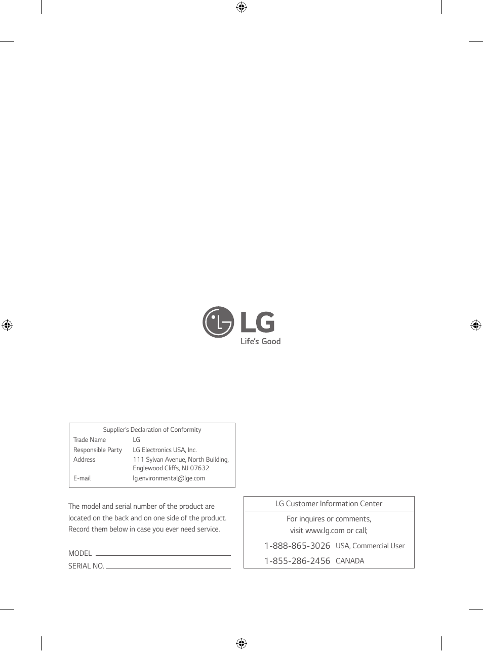 LG UN570H Series 55" UHD 4K HDR Commercial Hospitality TV User Manual | Page 56 / 56