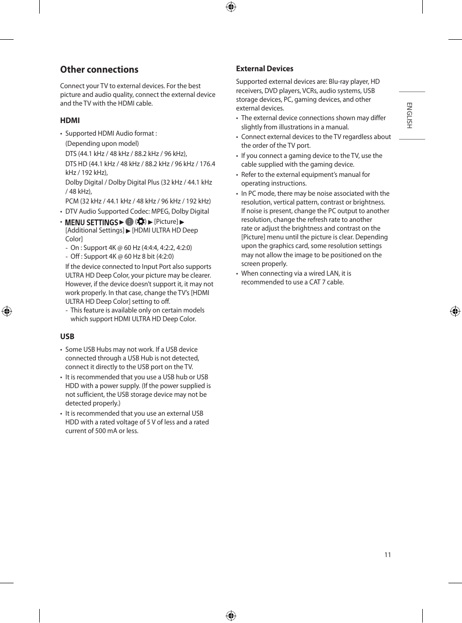 Other connections | LG UT570H 65" Class 4K UHD HDR SmHospitality LED TV User Manual | Page 19 / 52