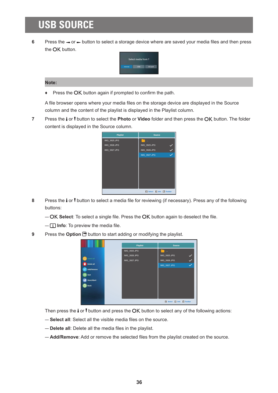 Usb source | AG Neovo PD-55Q 55" 4K Commercial Display User Manual | Page 41 / 91