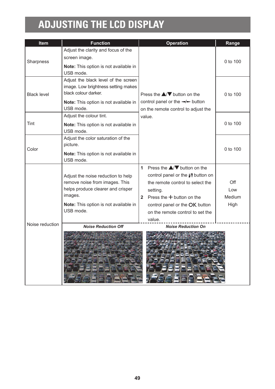 Adjusting the lcd display | AG Neovo PD-55Q 55" 4K Commercial Display User Manual | Page 54 / 91