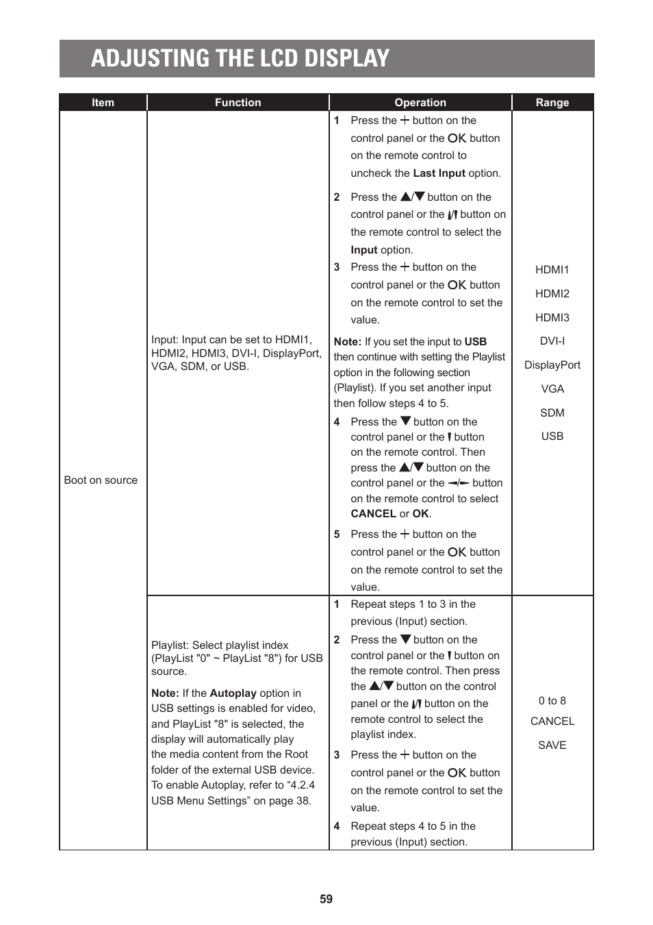 Adjusting the lcd display | AG Neovo PD-55Q 55" 4K Commercial Display User Manual | Page 64 / 91