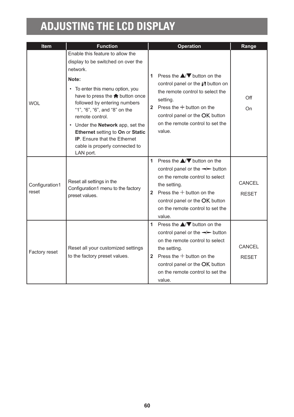 Adjusting the lcd display | AG Neovo PD-55Q 55" 4K Commercial Display User Manual | Page 65 / 91