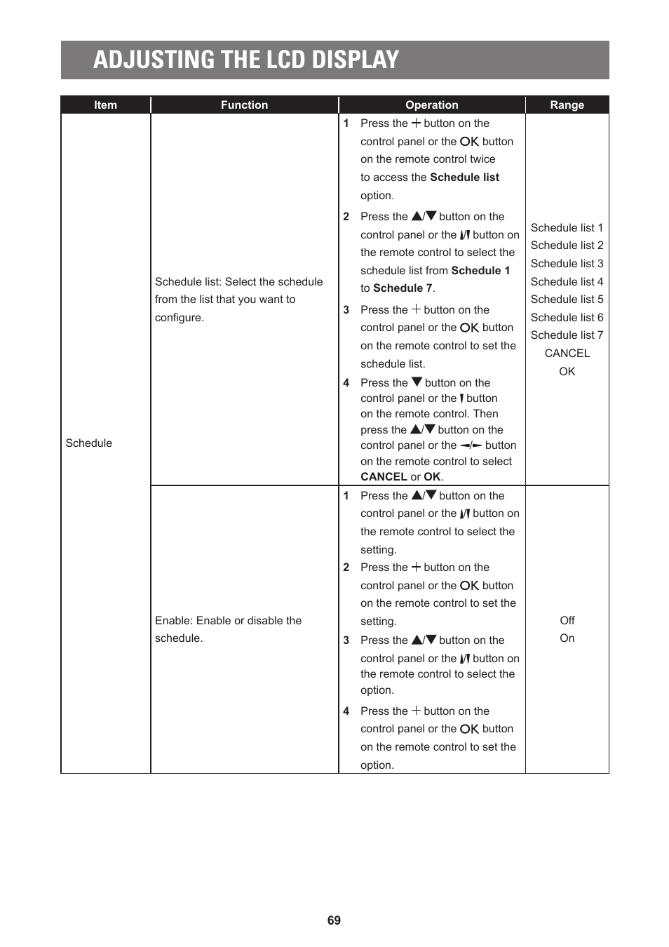 Adjusting the lcd display | AG Neovo PD-55Q 55" 4K Commercial Display User Manual | Page 74 / 91