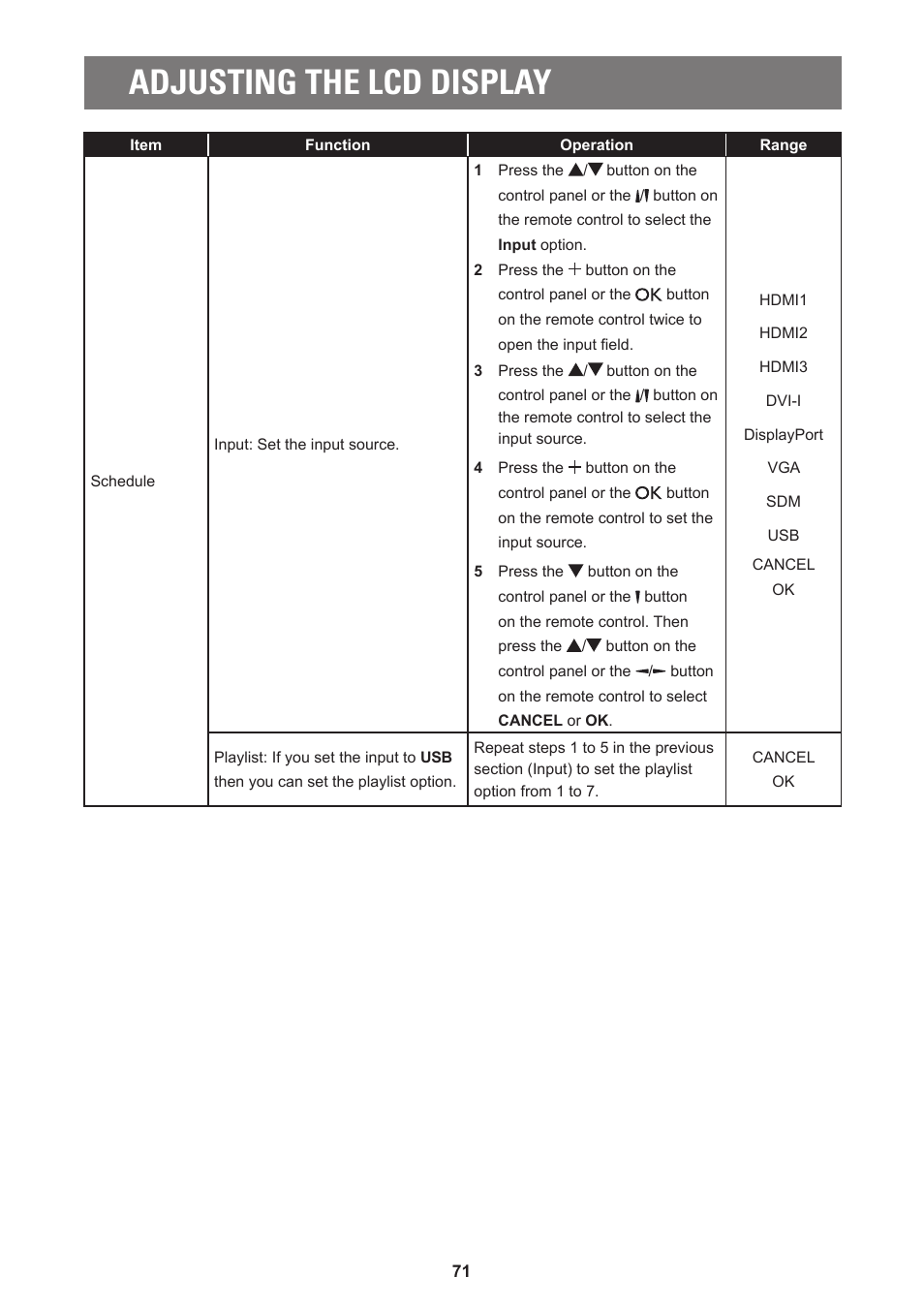 Adjusting the lcd display | AG Neovo PD-55Q 55" 4K Commercial Display User Manual | Page 76 / 91