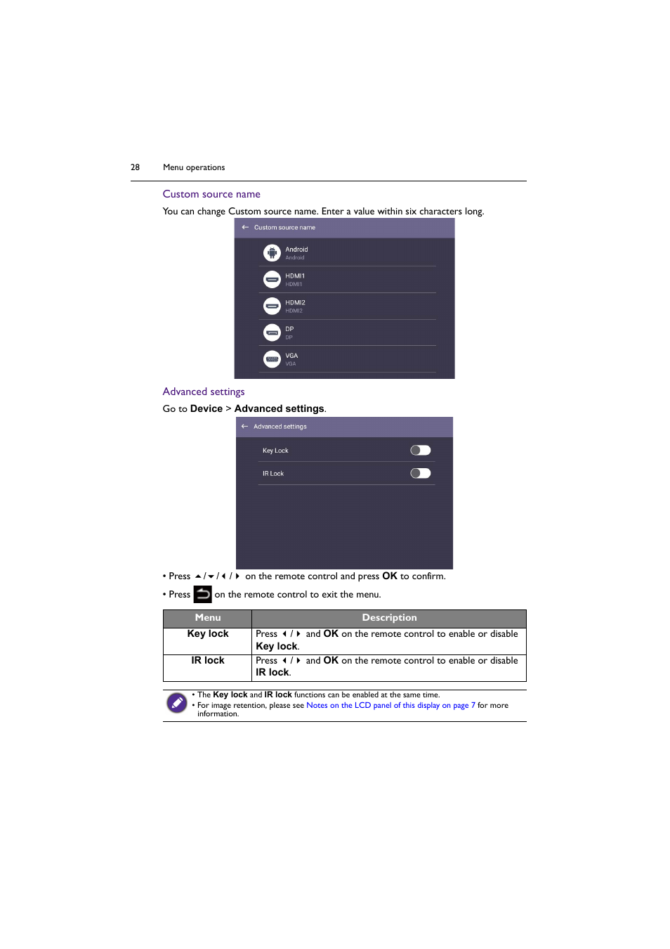 BenQ ST8602S 86" 4K SmSignage Display User Manual | Page 28 / 61