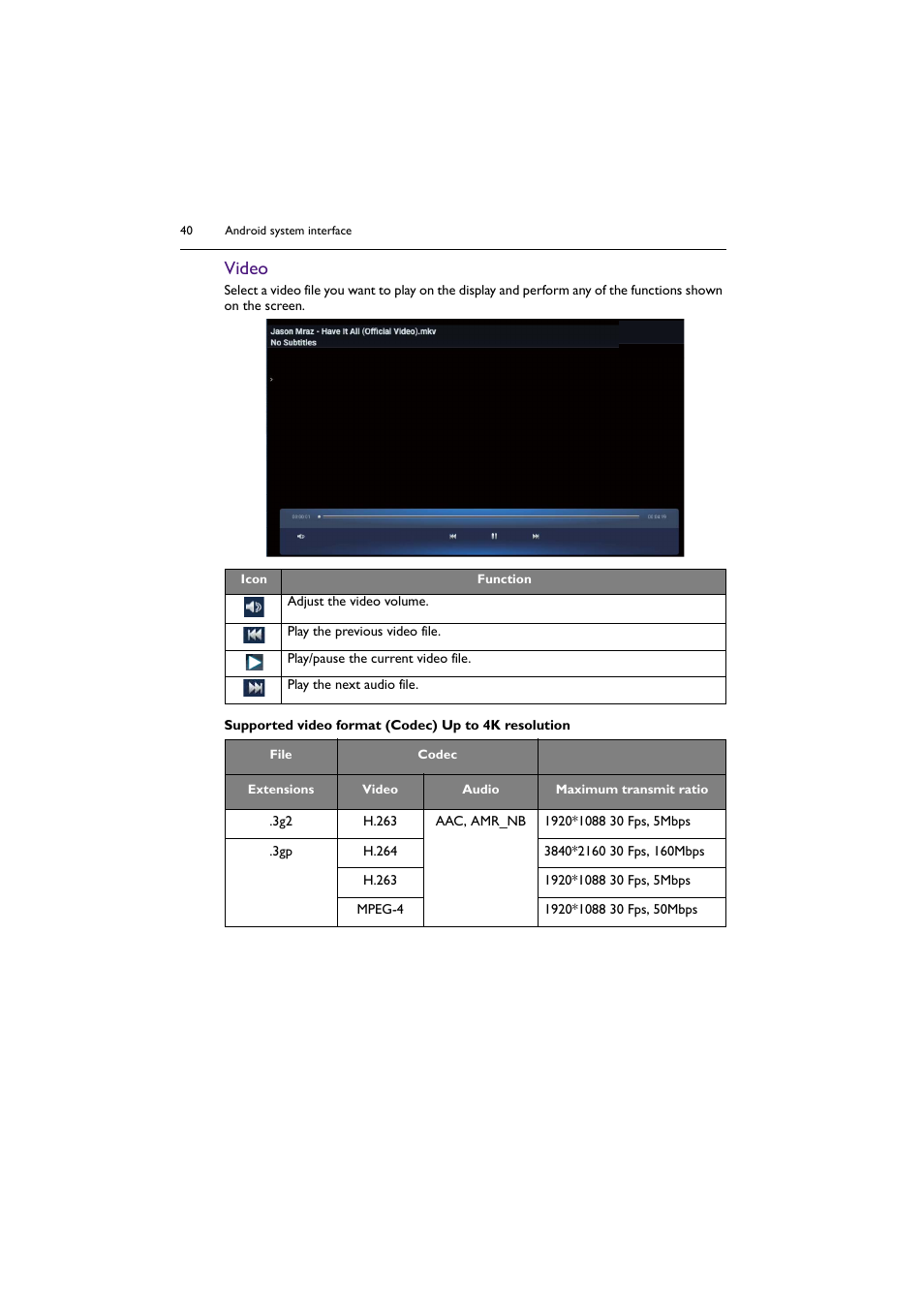 Video | BenQ ST8602S 86" 4K SmSignage Display User Manual | Page 40 / 61