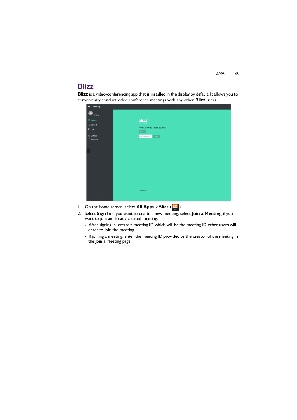 Blizz | BenQ ST8602S 86" 4K SmSignage Display User Manual | Page 45 / 61