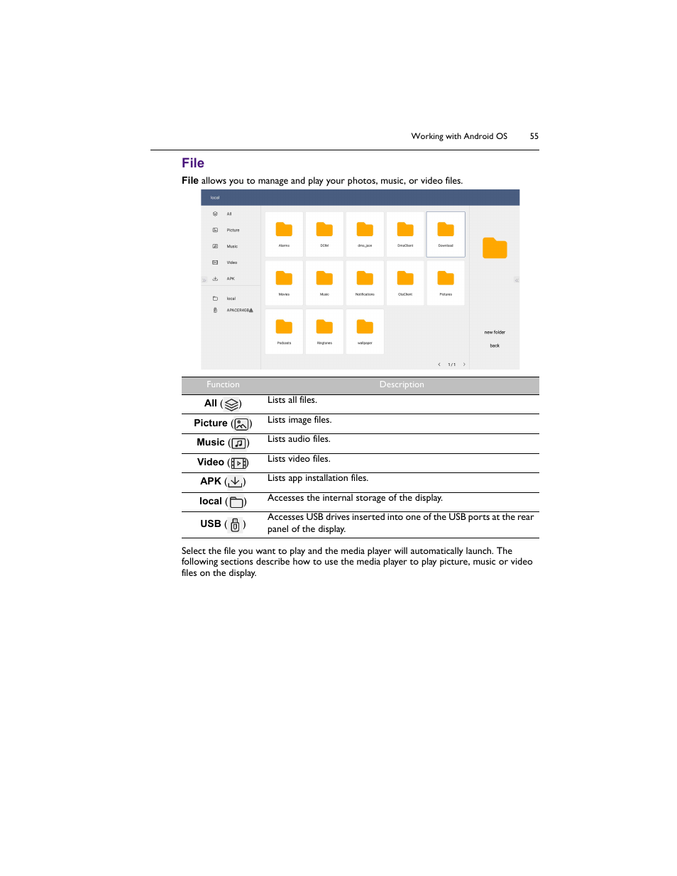 R to, File | BenQ IL5501 55" SmInteractive Signage Display User Manual | Page 55 / 74