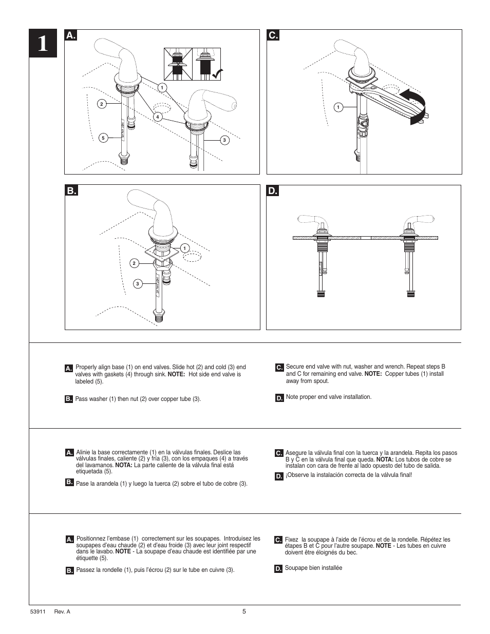 B. c. d | Delta 3584 Series User Manual | Page 5 / 8