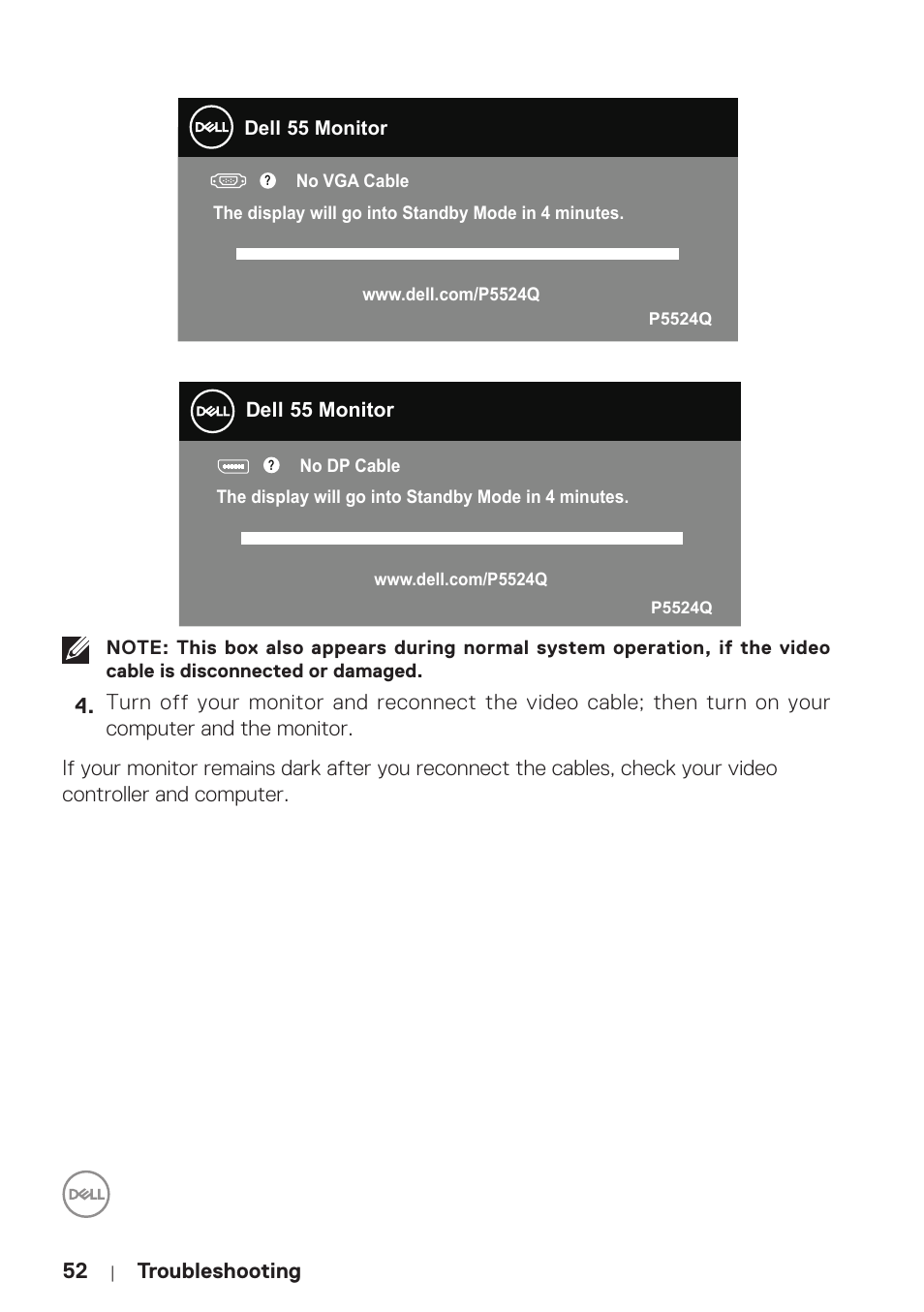 Dell P5524Q 55" UHD 4K Commercial Monitor User Manual | Page 52 / 68