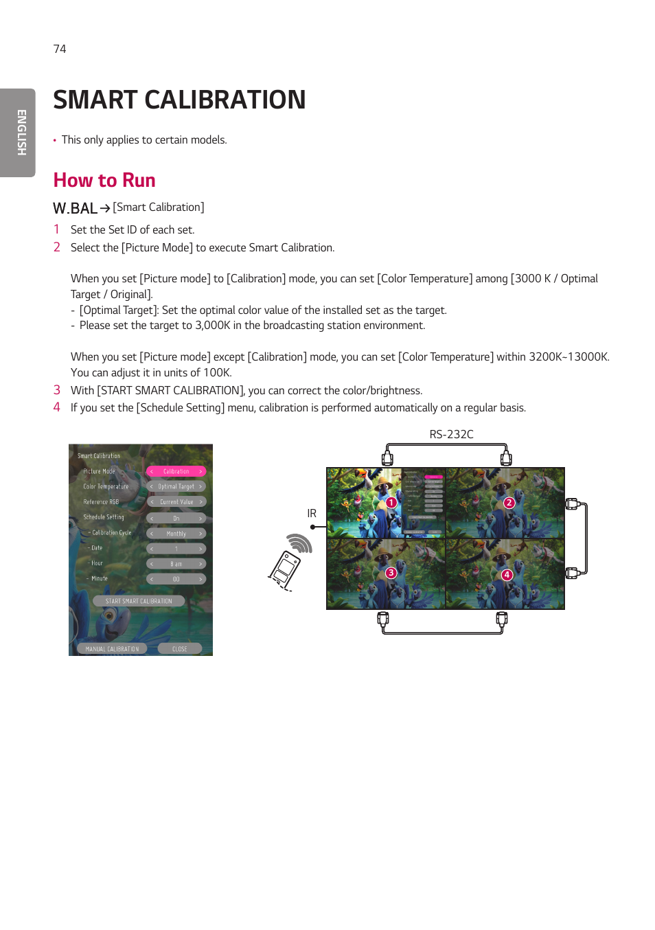 Smart calibration, How to run | LG 55TC3CG-H 55" 4K UHD HDR Touchscreen Commercial Monitor User Manual | Page 110 / 153