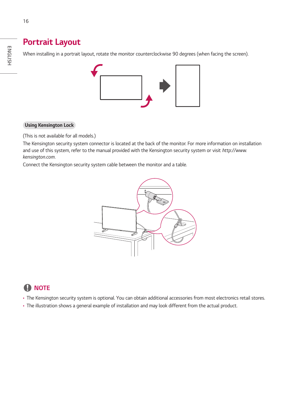 Portrait layout | LG UH5F-H 65" Class 4K UHD Digital Signage & Conference Room SmIPS LED Display User Manual | Page 16 / 39