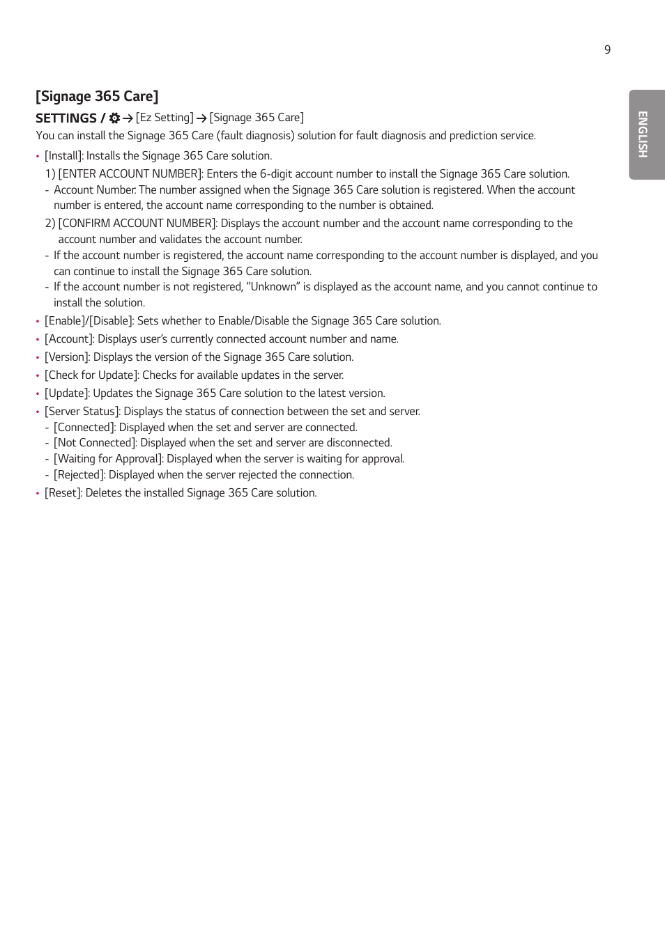 Signage 365 care | LG LAA015F130 130" Full HD HDR Video Wall Bundle (TAA Compliant) User Manual | Page 37 / 121