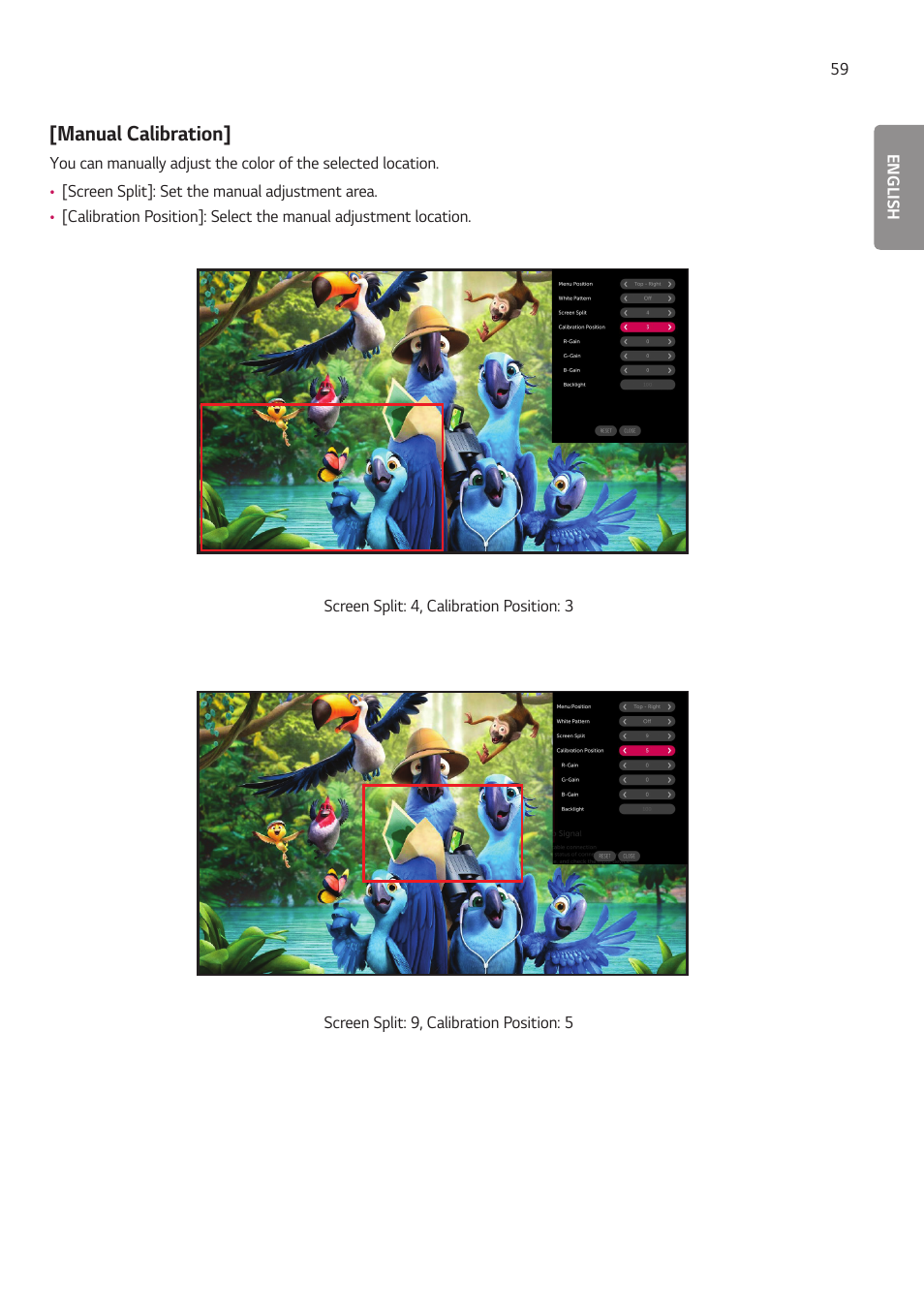 Manual calibration | LG LAA015F130 130" Full HD HDR Video Wall Bundle (TAA Compliant) User Manual | Page 87 / 121