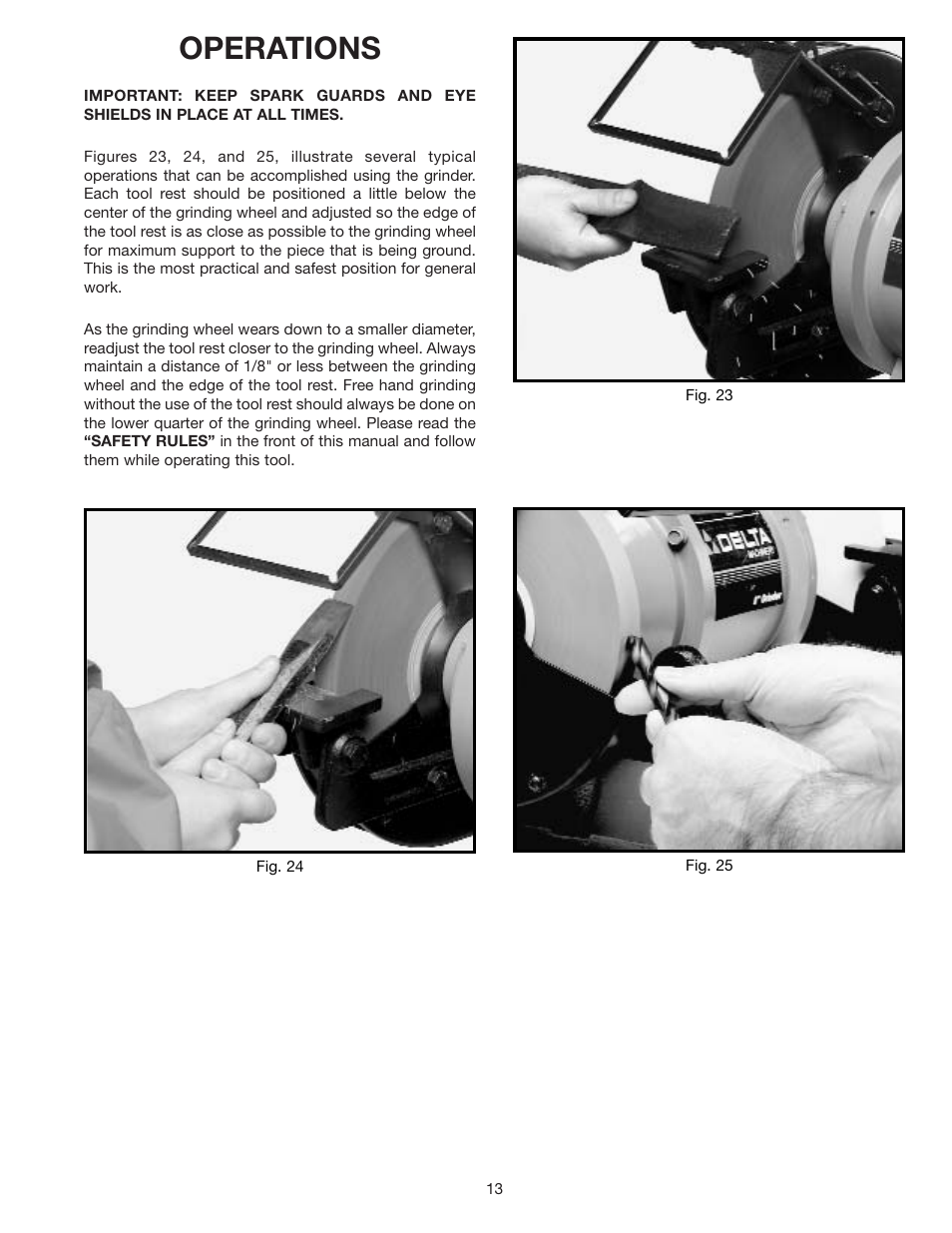 Operations | Delta 23-735 User Manual | Page 13 / 16