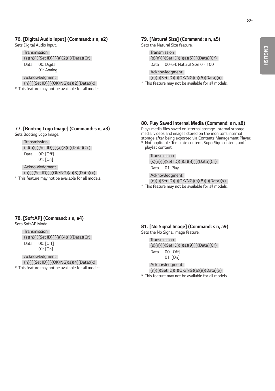 LG EW5G-V Series 55" Full HD Transparent OLED Signage Display User Manual | Page 123 / 131