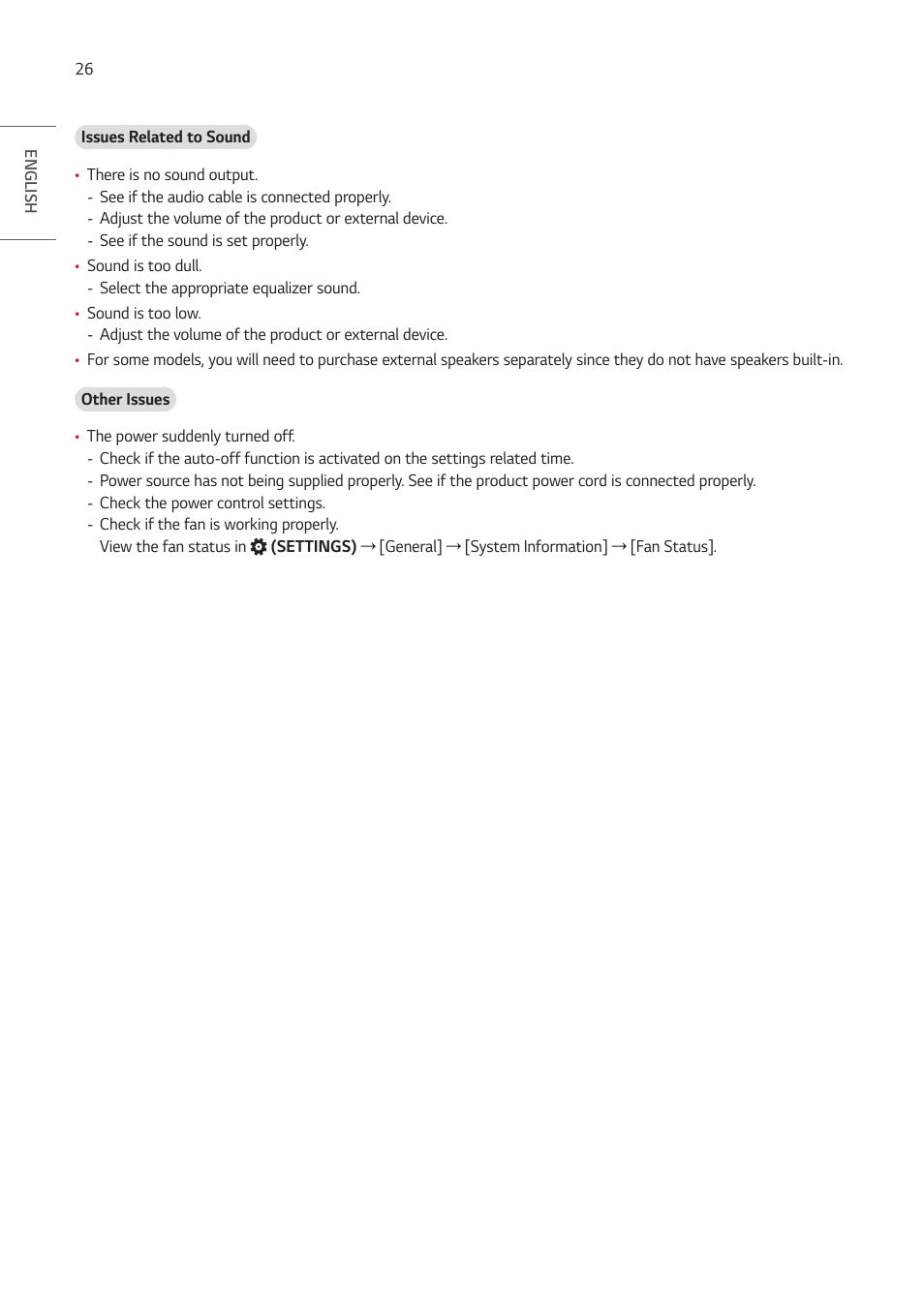 LG EW5G-V Series 55" Full HD Transparent OLED Signage Display User Manual | Page 26 / 131