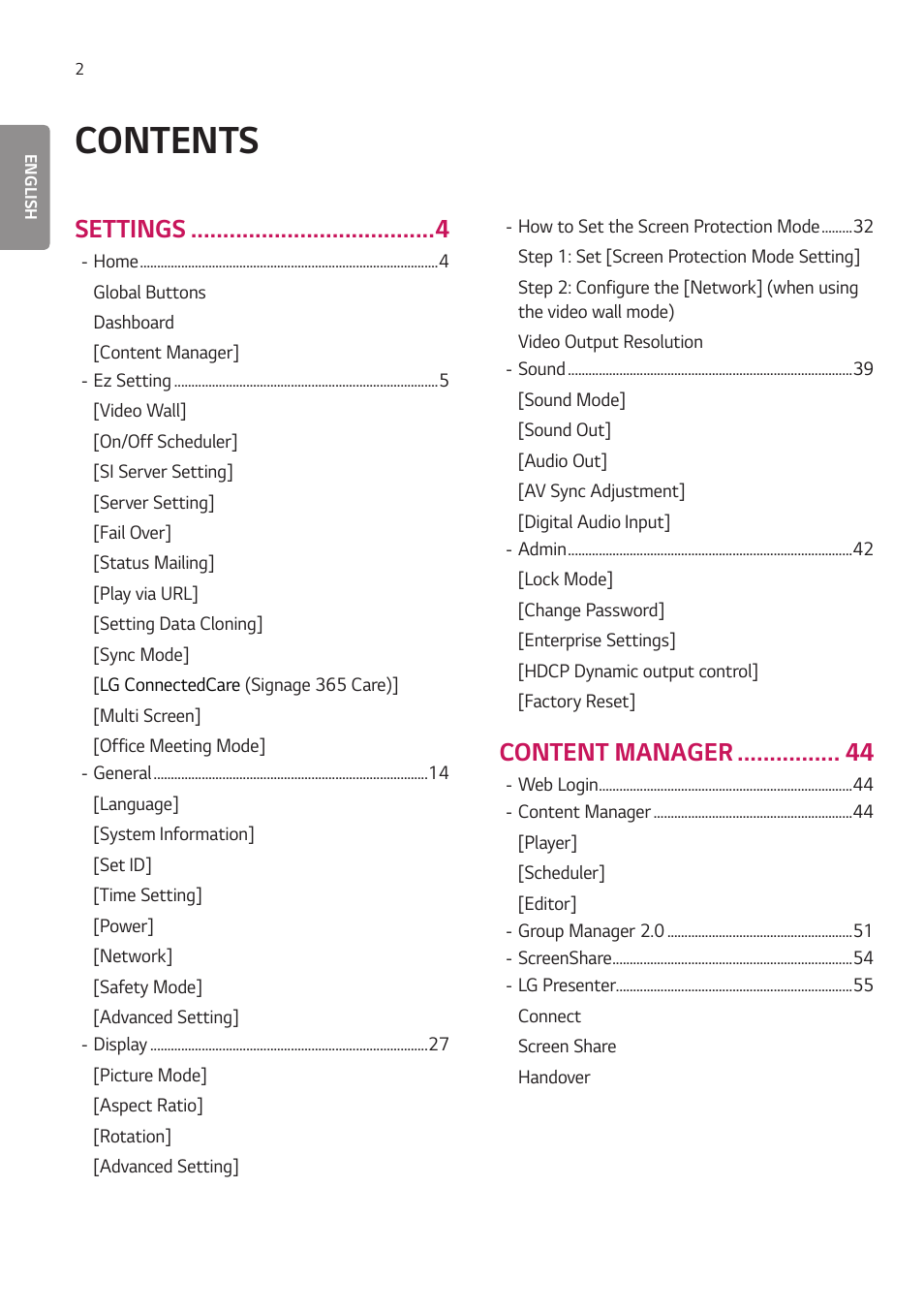 LG EW5G-V Series 55" Full HD Transparent OLED Signage Display User Manual | Page 36 / 131