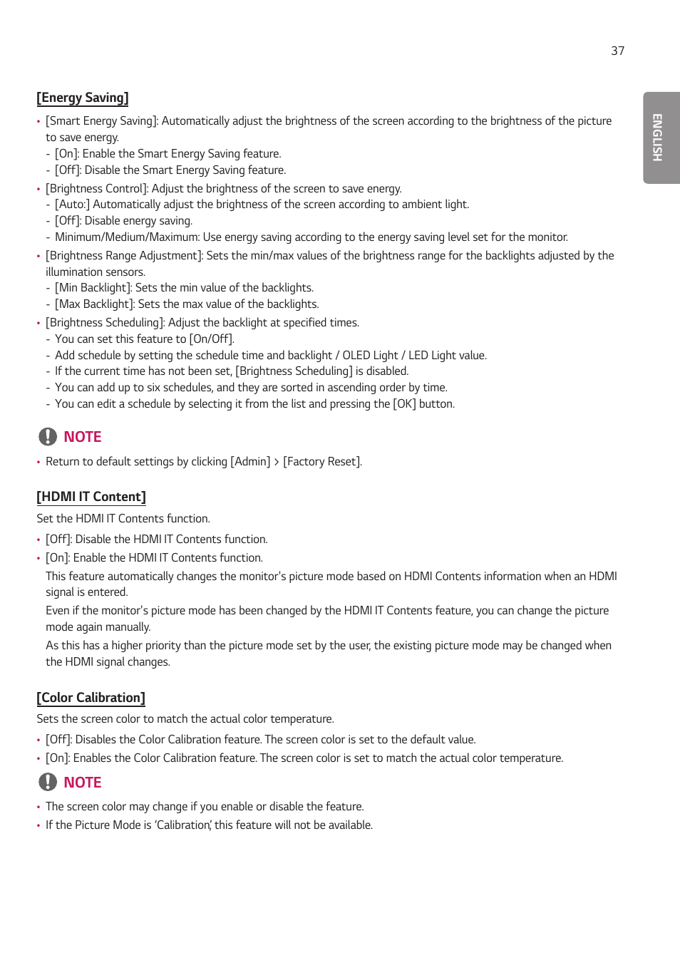 LG EW5G-V Series 55" Full HD Transparent OLED Signage Display User Manual | Page 71 / 131