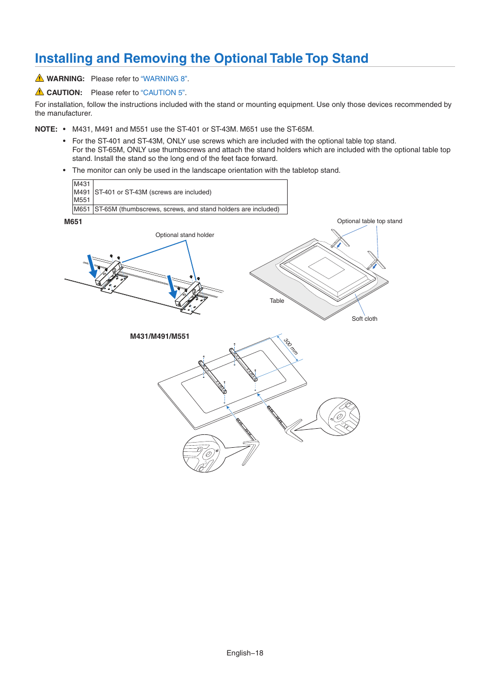 NEC MultiSync M491 49" Class HDR 4K UHD Commercial IPS LED Display User Manual | Page 22 / 97
