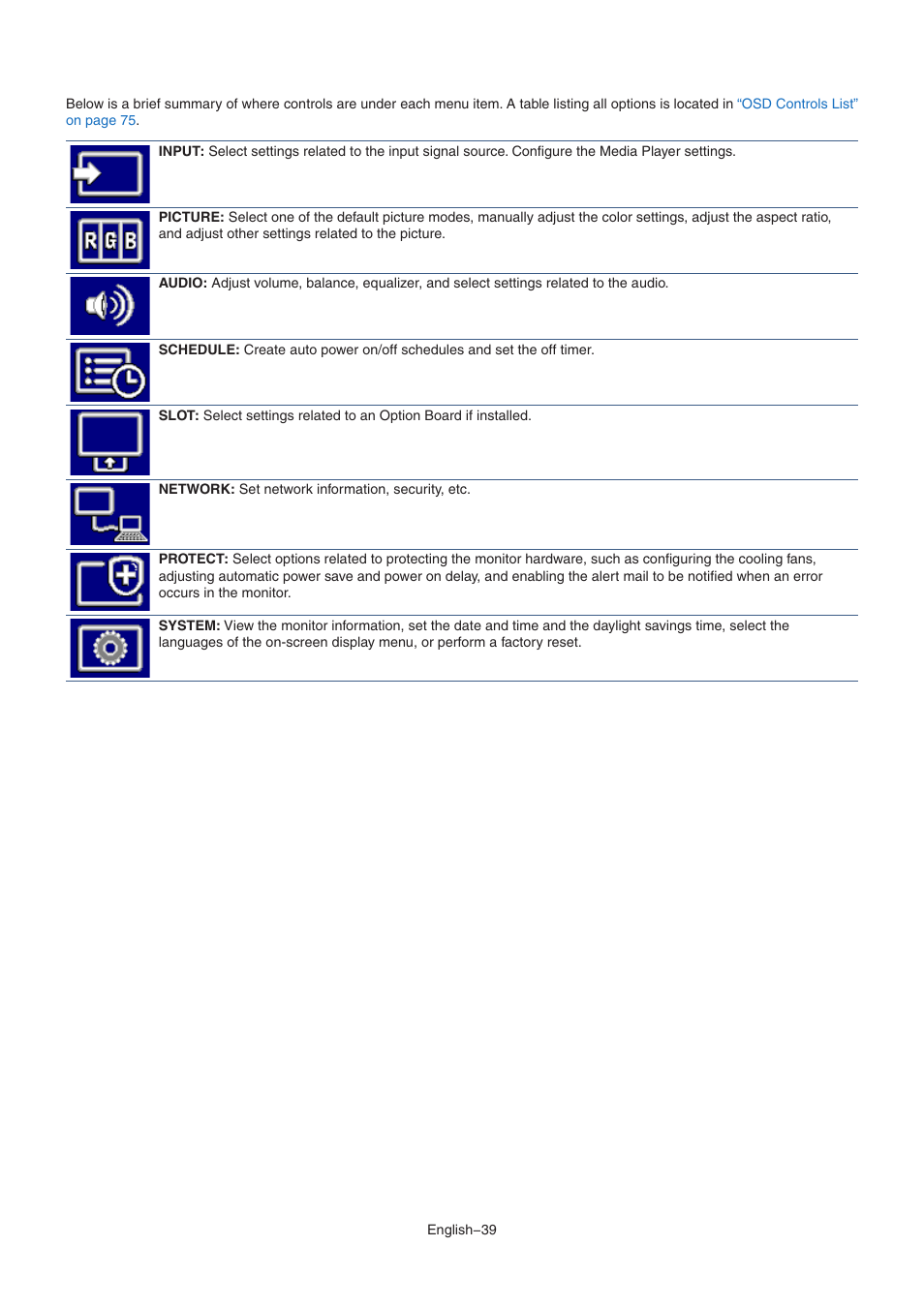 NEC MultiSync M491 49" Class HDR 4K UHD Commercial IPS LED Display User Manual | Page 43 / 97