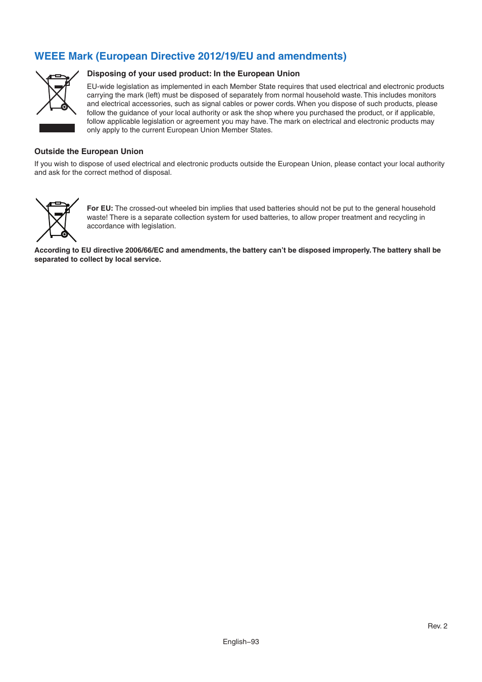 NEC MultiSync M491 49" Class HDR 4K UHD Commercial IPS LED Display User Manual | Page 97 / 97