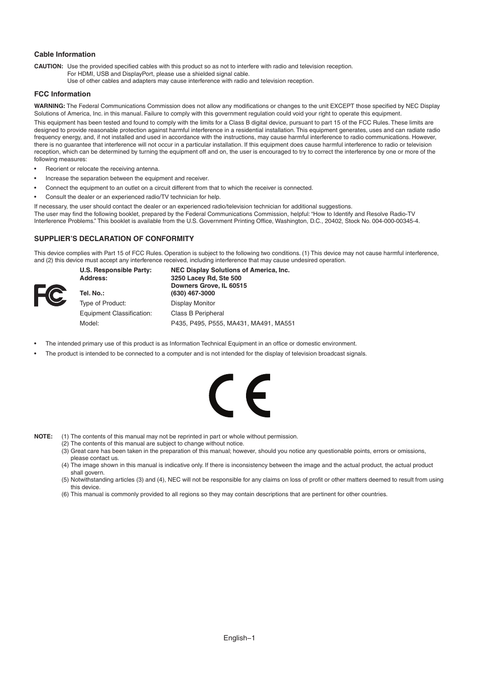 NEC MA Series 43" 4K Commercial Display with Media Player and Raspberry Pi Compute Module 4 SoC User Manual | Page 5 / 113