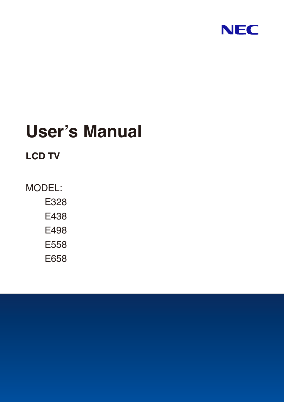 NEC E558 55" Class 4K UHD Commercial LED TV User Manual | 90 pages