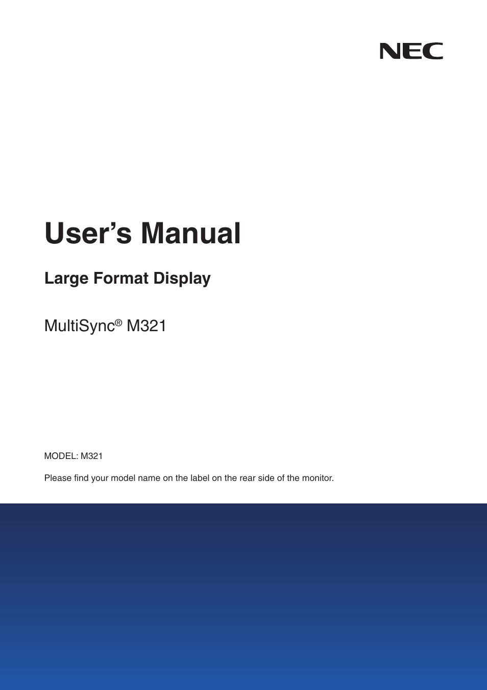 NEC M Series 32" Commercial PCAP Touchscreen Display User Manual | 90 pages