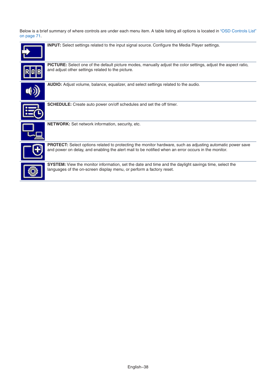 NEC M Series 32" Commercial PCAP Touchscreen Display User Manual | Page 42 / 90