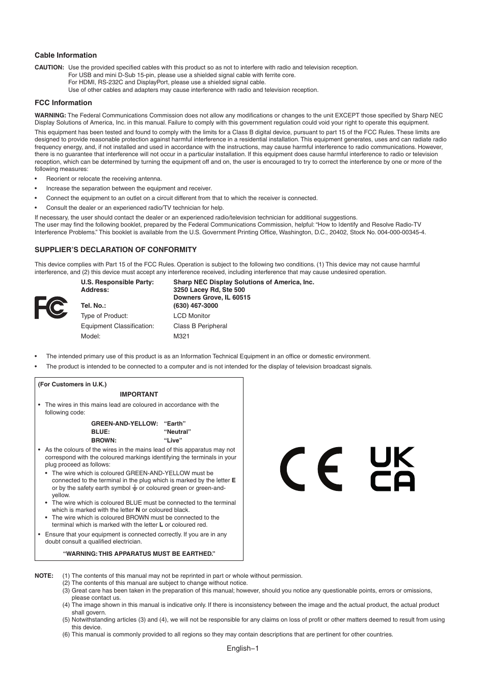NEC M Series 32" Commercial PCAP Touchscreen Display User Manual | Page 5 / 90