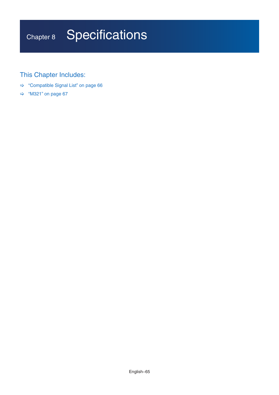 Specifications | NEC M Series 32" Commercial PCAP Touchscreen Display User Manual | Page 69 / 90