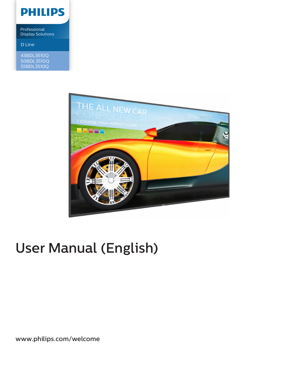 Philips Q-Line 55BDL3510Q 55" 4K IPS Digital Signage Display User Manual | 41 pages